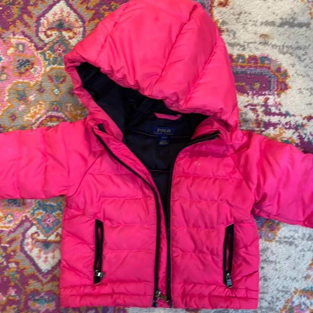 Ralph Lauren Toddler Girls 2T pink puffer jacket